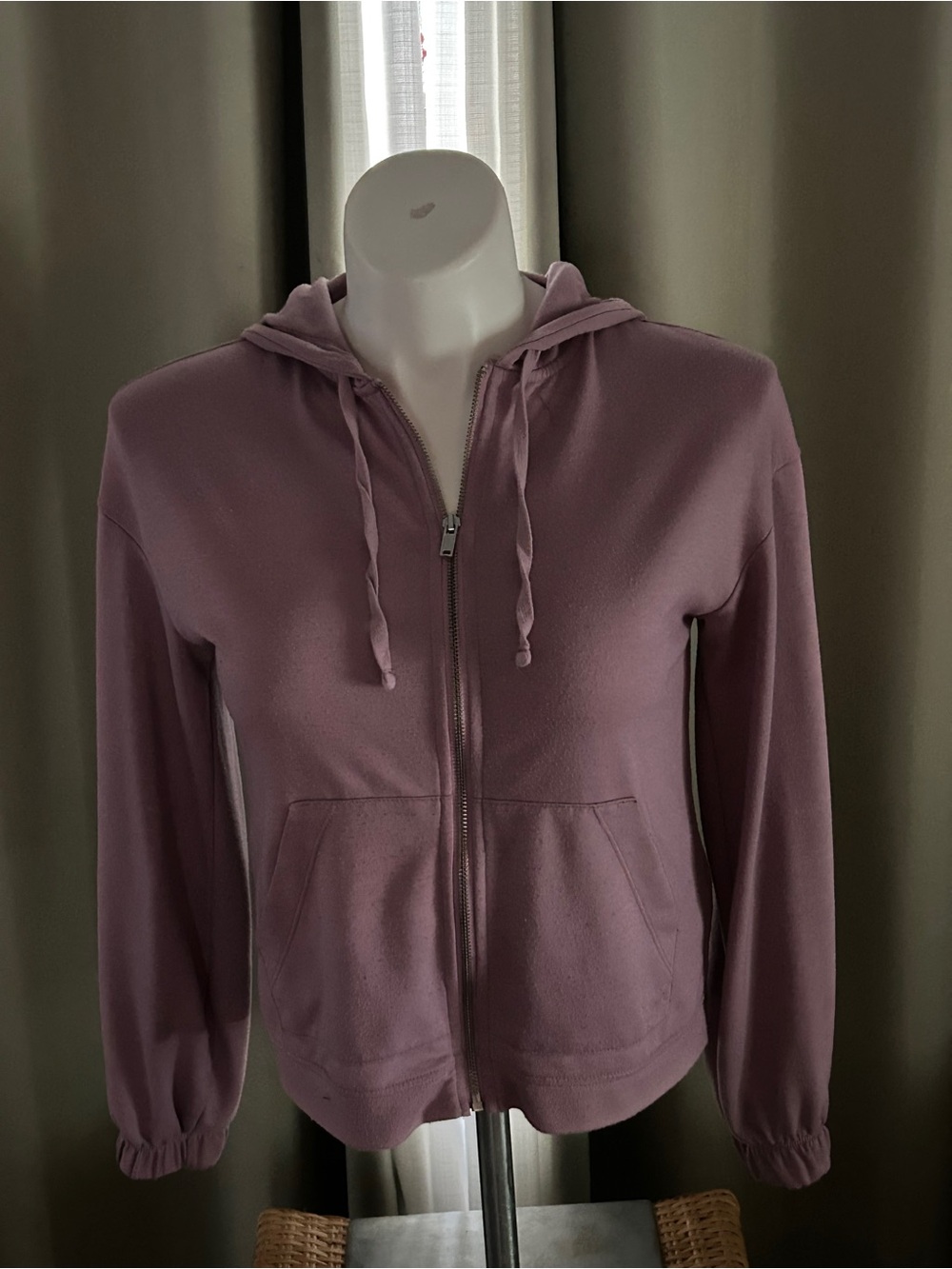 Banana Republic Dusty Plum Zip-Up Hoodie Jacket